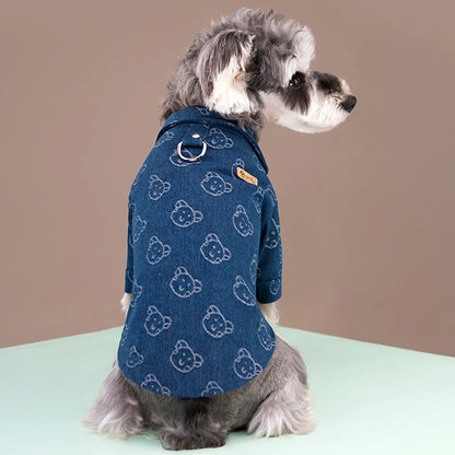 Denim Dog Coat Jacket With D-ring