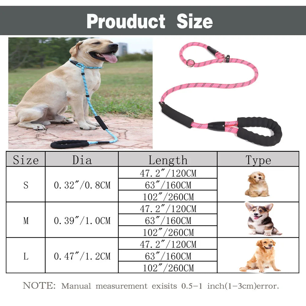 1.6M Reflective Rope Dog Lead Leash