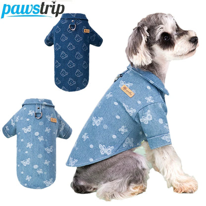 Denim Dog Coat Jacket With D-ring