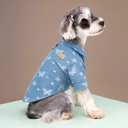 Denim Dog Coat Jacket With D-ring