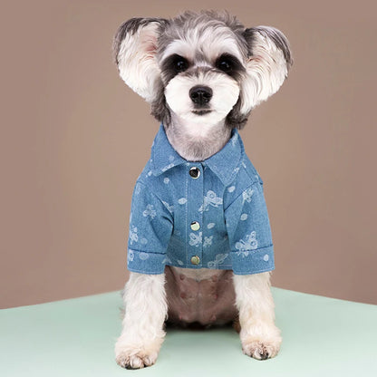 Denim Dog Coat Jacket With D-ring