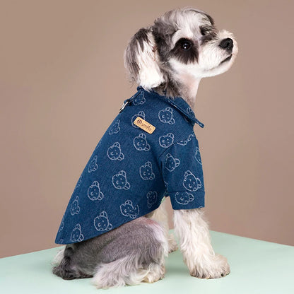 Denim Dog Coat Jacket With D-ring